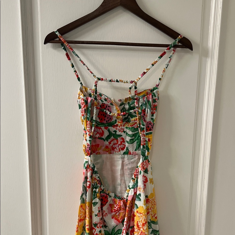 Farm Rio XS Floral Maxi open back Dress - Picture 4 of 6